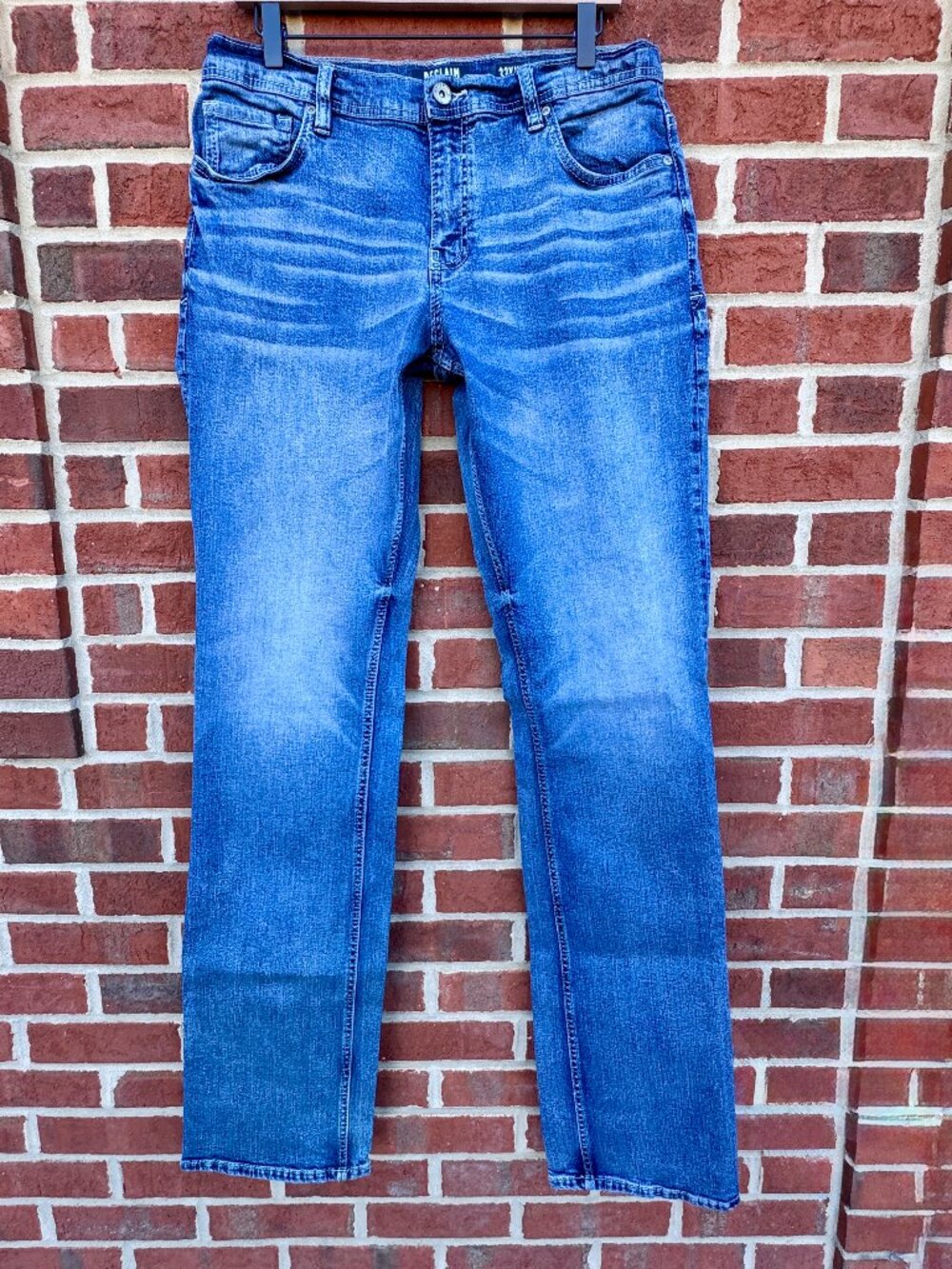 Reclaim Jeans Mens Size 33 Relaxed Distessed Stretch Extra Long